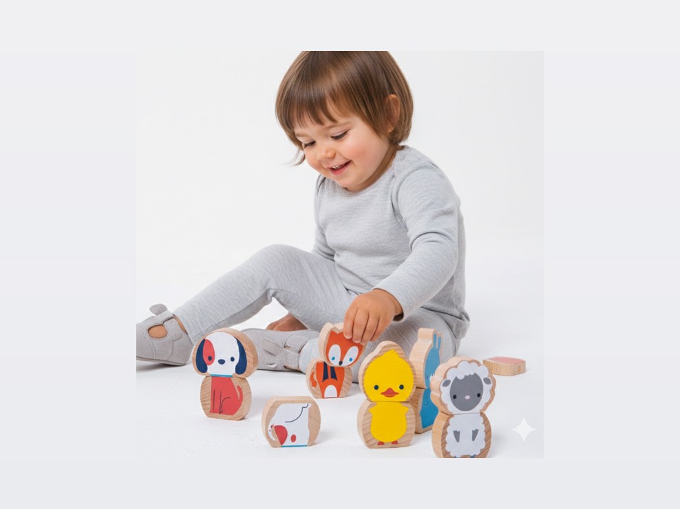8 animaux magnétiques en bois Oxybul 2
