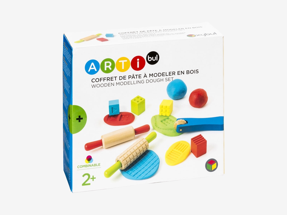 Coffret de pâte à modeler accessoires en bois Oxybul 1