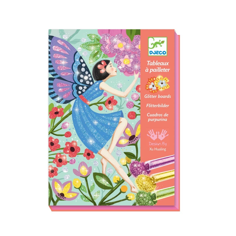 Djeco - Coffret 4 tableaux de sable pailleté La douceur des Fées