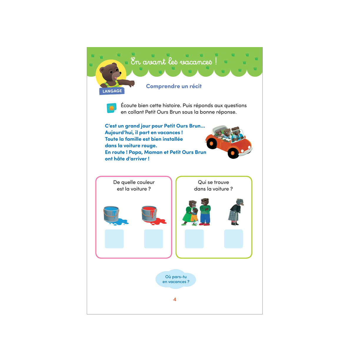 Page De Garde Cahier D Activites Petit Ours Brun Ps Livre Mon cahier maternelle PS - Nathan Jeunesse | IDKIDS