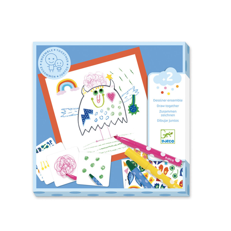 Djeco - Coffret Dessiner ensemble Les petits monstres